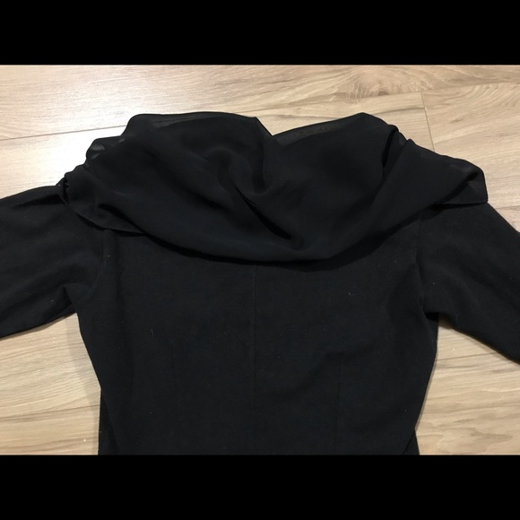 ENC women’s size small black crop top with button and chiffon detail - Picture 5 of 5